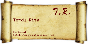 Tordy Rita névjegykártya