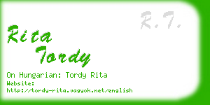 rita tordy business card